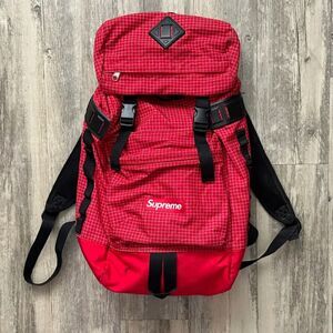 Vintage Supreme FW09 Red Grid Backpack RARE